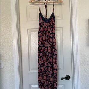 Lucky Brand Pink and Blue Sleeveless Maxi Sundress